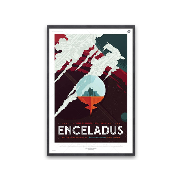 NASA Exoplanet Art - ENCELADUS Travel Poster - Foundry