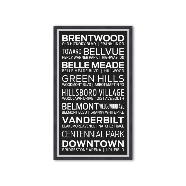 NASHVILLE TENNESSEE Bus Scroll - BRENTWOOD - Foundry
