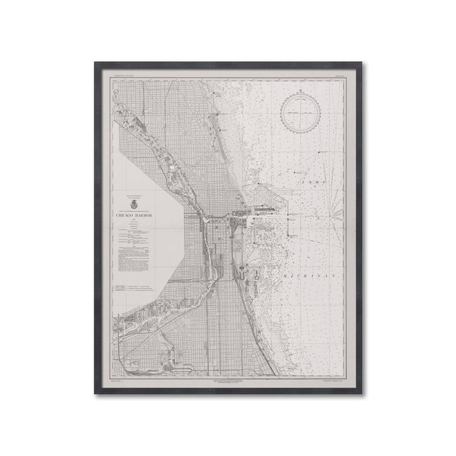 Nautical Survey Map - CHICAGO HARBOR - Foundry