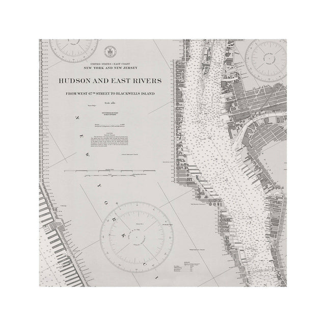 Nautical Survey Map - HUDSON & EAST RIVERS - Foundry