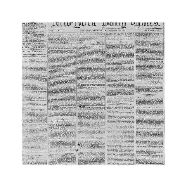NEW YORK DAILY TIMES - First Issue, 1851 - Foundry