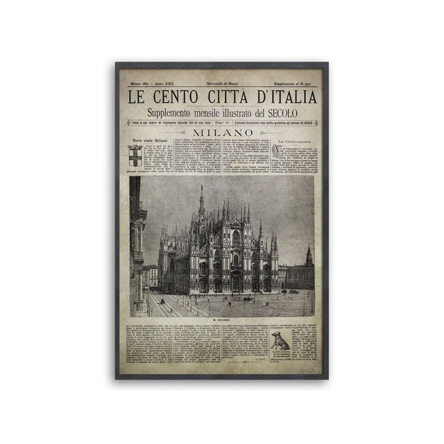 Old Italian Newspaper - MILAN, Circa 1887 - Foundry