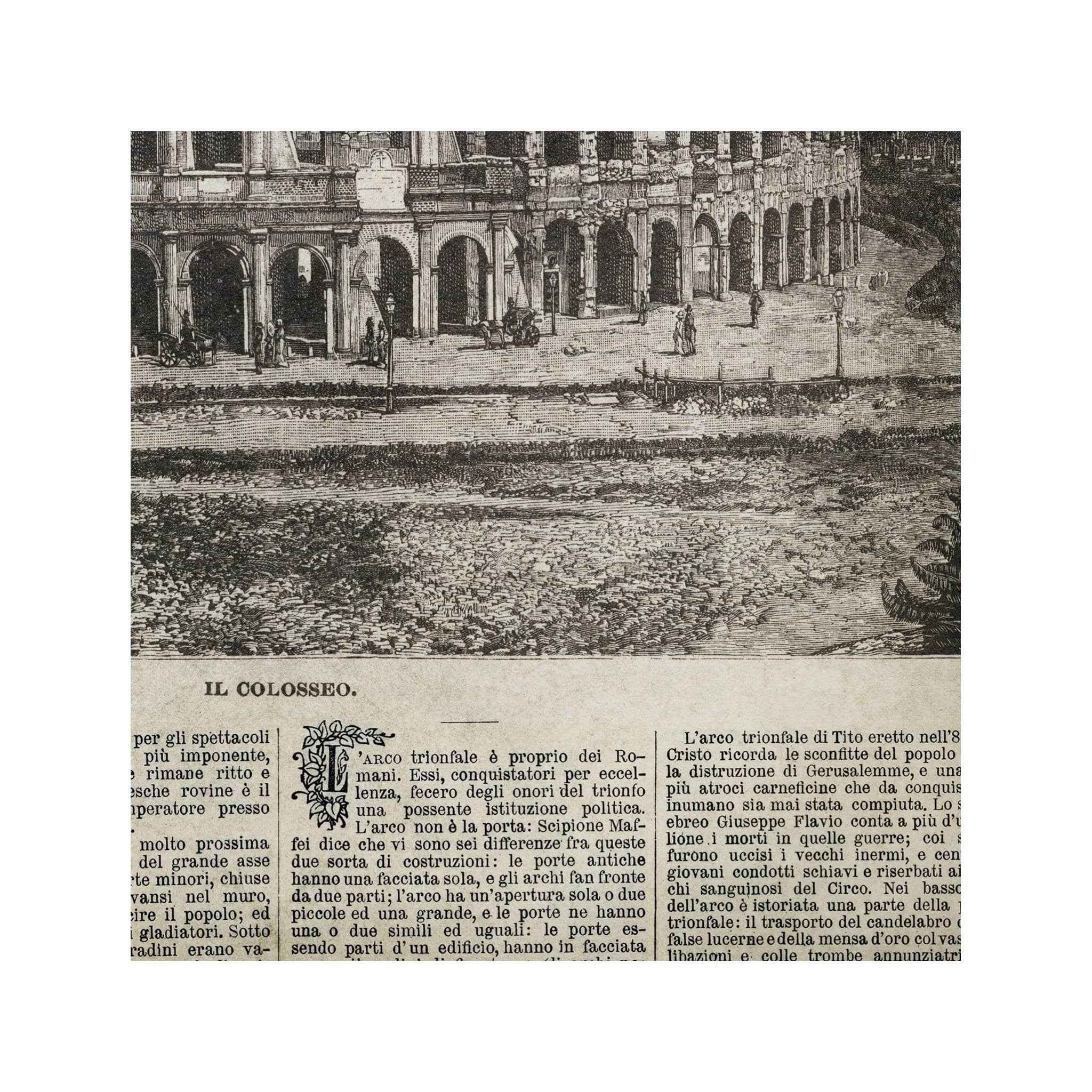 Vintage Italian Newspaper, Roma Antica Colosseo Full Cover, Circa 1887 Old Italian Newspaper, Rome Print, store Rome Italy, Gladiator Print