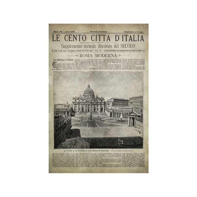 Old Italian Newspaper - ROMA MODERNA, Circa 1887 - Foundry