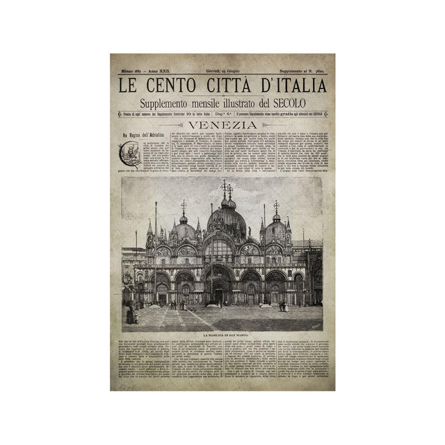 Old Italian Newspaper - VENEZIA, Circa 1887 - Foundry
