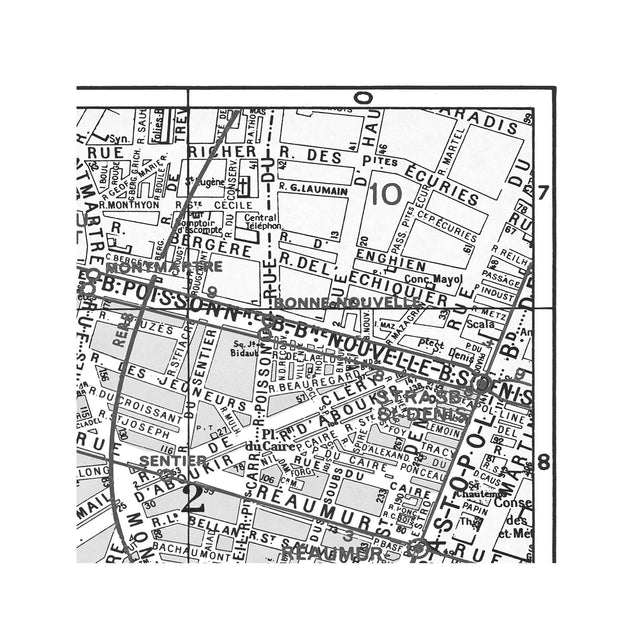 PARIS Map - 2nd Arrondissement - BOURSE - Foundry