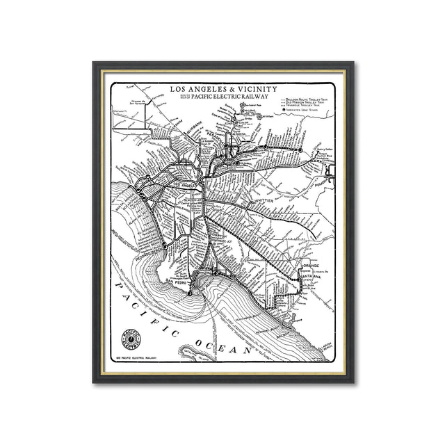 ROUTE MAP of the PACIFIC ELECTRIC RAILWAY - LOS ANGELES and VICINITY - Foundry