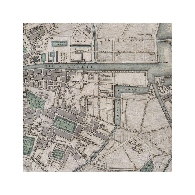 SDUK MAP of DUBLIN, Ireland, Circa 1800s - Foundry