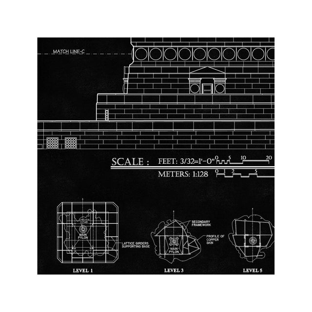 STATUE OF LIBERTY Elevation - Foundry