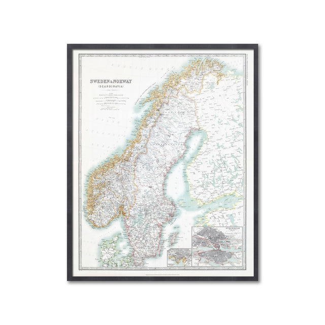 SWEDEN & NORWAY (Scandinavia) Map - Foundry
