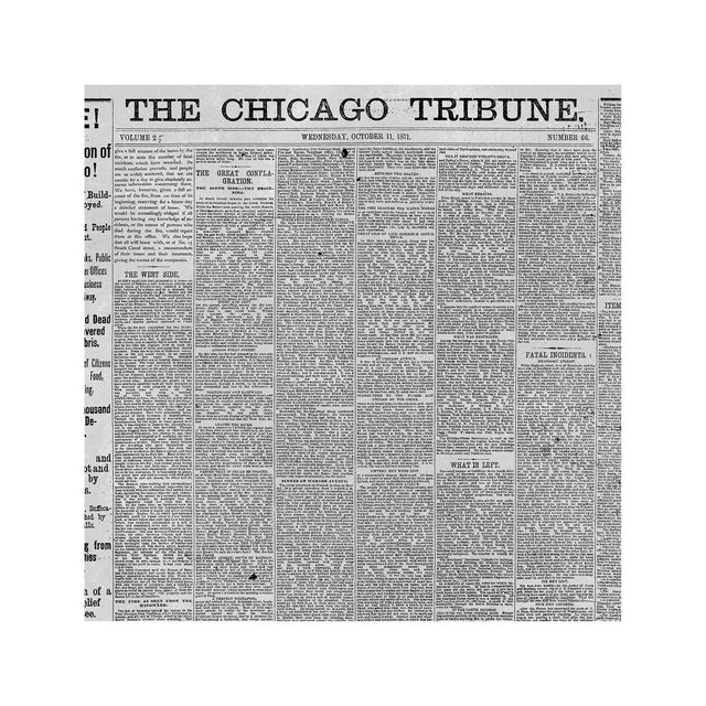 The CHICAGO TRIBUNE - GREAT FIRE, 1871 - Foundry