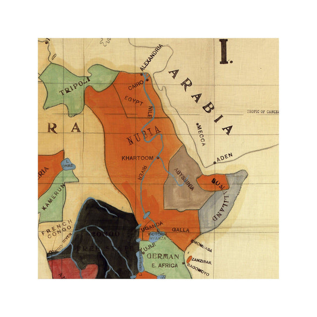 The WELLS MISSIONARY Map - COLONIZATION of AFRICA - Foundry