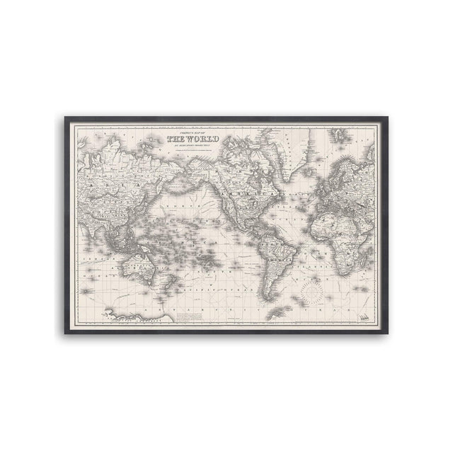 THE WORLD MAP, Circa 1852 - Foundry