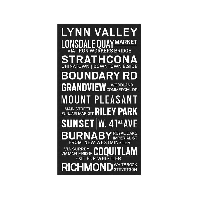 VANCOUVER CANADA Bus Scroll - LYNN VALLEY - Foundry