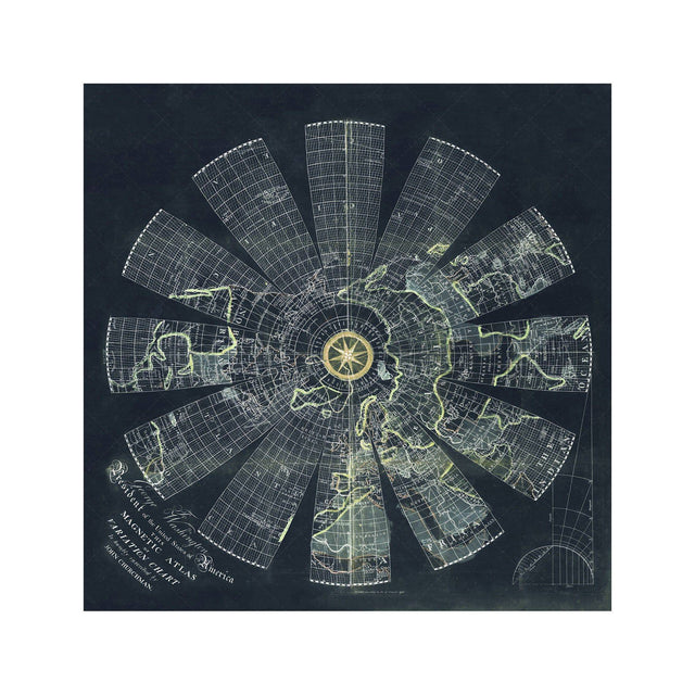 WORLD ATLAS MAGNETIC VARIATION Chart - Foundry